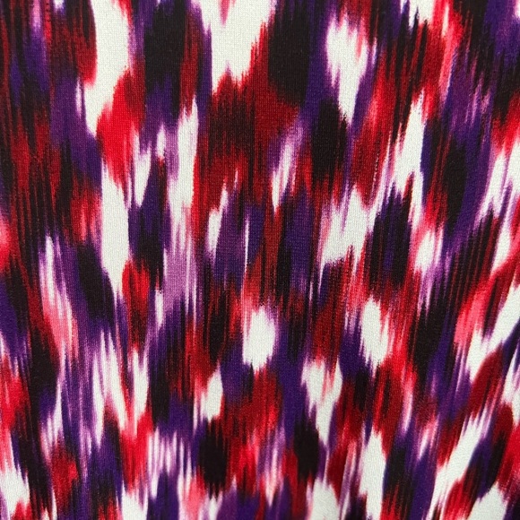 Calvin Klein Stylish Multicolor Red and Purple Patterned Wrap Dress - Picture 5 of 5